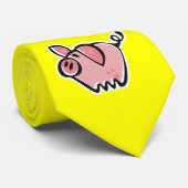 Geel Oranje varken Stropdas (Opgerold)