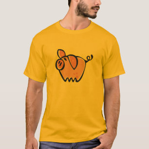 Geel Oranje varken T-shirt