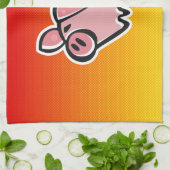 Geel Oranje varken Theedoek (Gevouwen)