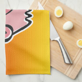 Geel Oranje varken Theedoek (Quarter Fold)