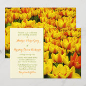 Geel Oranje veld van Tulps Wedding Invitation Kaart (Voorkant / Achterkant)