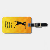 Geel Oranje Vintage Golfer Bagagelabel (Voorkant horizontaal)