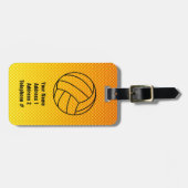 Geel Oranje Volleyball Bagagelabel (Voorkant horizontaal)