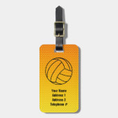 Geel Oranje Volleyball Bagagelabel (Voorkant verticaal)
