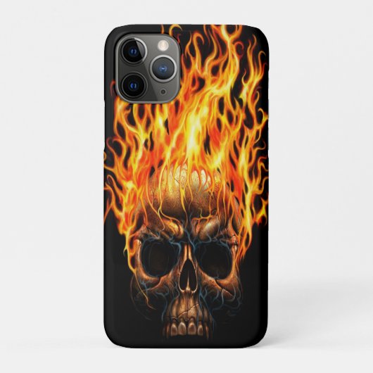 Geel Oranje vuurgevechten voor gothische schedel Case-Mate iPhone Case (Achterkant)