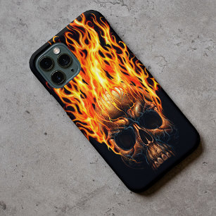 Geel Oranje vuurgevechten voor gothische schedel iPhone 8/7 Plus Hoesje