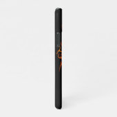 Geel Oranje vuurgevechten voor gothische schedel iPhone Hoesje (Rechterkant)