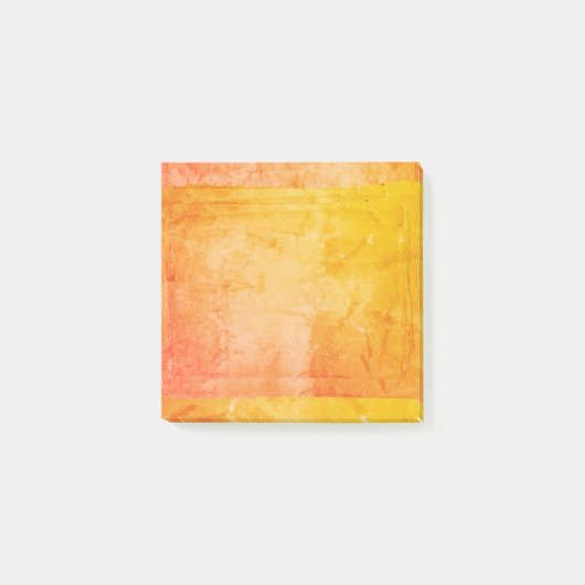 Geel Oranje Waterverf Afdrukscherm Afdrukartiest Post-it® Notes (Voorkant)