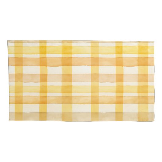 geel, Oranje Waterverf controlepatroon Kussensloop (Achterkant-Rechts)