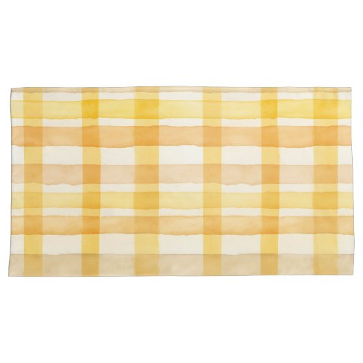 geel, Oranje Waterverf controlepatroon Kussensloop (Voorkant-Rechts)