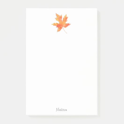 Geel Oranje Waterverf Leaf Post-it® Notes (Voorkant)