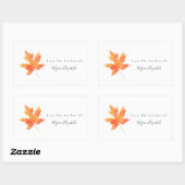 "Geel Oranje Waterverf Maple Leaf"-etiket Rechthoekige Sticker (Vel)