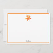 Geel Oranje Waterverf Maple Leaf Notitiekaartje (Voorkant)