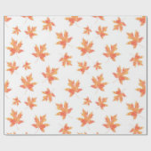 Geel Oranje Waterverf Maple Leaf Pattern Cadeaupapier (Vlak)
