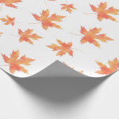 Geel Oranje Waterverf Maple Leaf Pattern Cadeaupapier (Hoek)