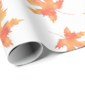 Geel Oranje Waterverf Maple Leaf Pattern Cadeaupapier (Rol Hoek)