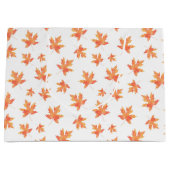 Geel Oranje Waterverf Maple Leaf Pattern Groot Cadeauzakje (Voorkant)