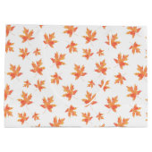 Geel Oranje Waterverf Maple Leaf Pattern Groot Cadeauzakje (Achterkant)