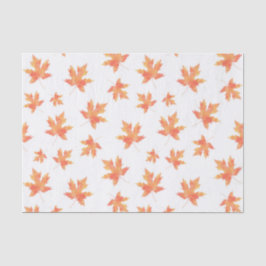 Geel Oranje Waterverf Maple Leaf Pattern Tissuepapier
