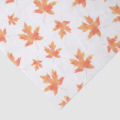 Geel Oranje Waterverf Maple Leaf Pattern Tissuepapier (Detail)