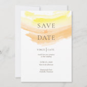 Geel Oranje Waterverf Splash Save The Date (Voorkant)