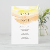 Geel Oranje Waterverf Splash Save The Date (Staand voorkant)