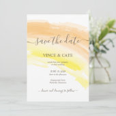 Geel Oranje Waterverf Splash Wedding Kaart (Staand voorkant)