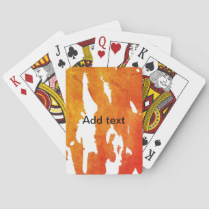 Geel oranje waterverf tekst toevoegen abstracte ve pokerkaarten