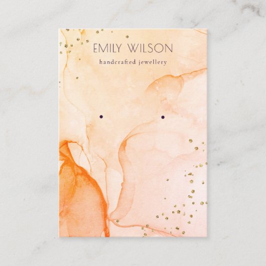 Geel Oranje Waterverf voor afhaalscherm Visitekaartje (Voorkant)
