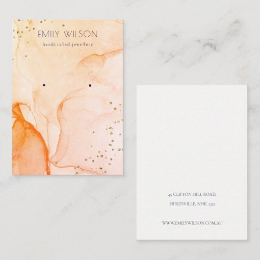 Geel Oranje Waterverf voor afhaalscherm Visitekaartje (Voorkant / Achterkant)