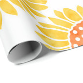 Geel Oranje Waterverf Zonnebloempatroon Cadeaupapier (Rol Hoek)