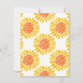 Geel Oranje Waterverf Zonnebloempatroon Kaart (Achterkant)