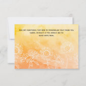 Geel Oranje White Floral Calligraphy Elegant Bedankkaart (Achterkant)