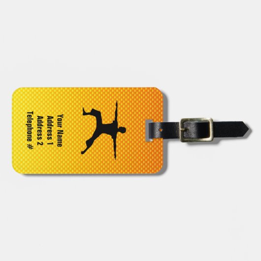 Geel Oranje Yoga Bagagelabel (Voorkant horizontaal)
