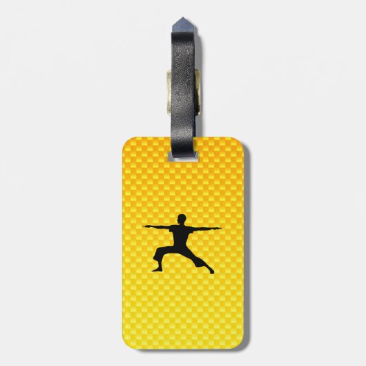 Geel Oranje Yoga Bagagelabel (Achterkant verticaal)