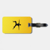 Geel Oranje Yoga Bagagelabel (Achterkant horizontaal)