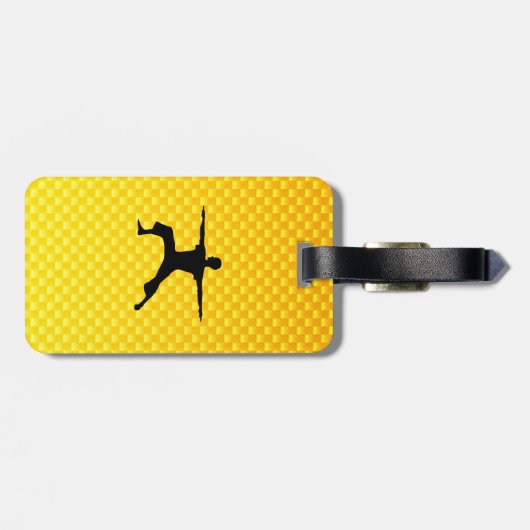 Geel Oranje Yoga Bagagelabel (Achterkant horizontaal)