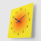 Geel Oranje Zonnegradiënt Ombre Aura Vierkante Klok (Hoek)