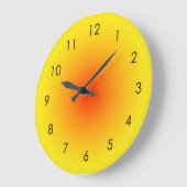 Geel Oranje Zonnegradiënt Ombre Grote Klok (Hoek)