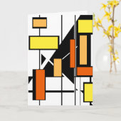 Geel Oranje Zwart wit formaat MCM-achtige kunst Kaart (Gele Bloem)