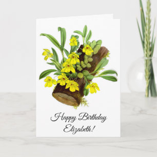 geel orchidee bloem gepersonaliseerd kaart
