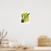 Geel orchidee Plant Tropisch Botanisch Print nr. 8 (Keuken)