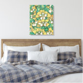 Geel orchidee Tropische bloemen Canvas Afdruk (Insitu (Slaapkamer))