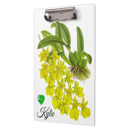 Geel orchidee ventilator, aangepast klembord (Links)