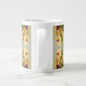 Geel Orchideeën Patroon Grote Koffiekop (Achterkant)