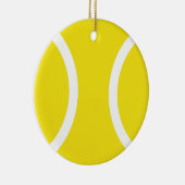 Geel Ornament uit de tennisbal voor kerst of deco (Rechts)