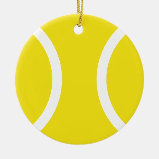 Geel Ornament uit de tennisbal voor kerst of deco (Voorkant)