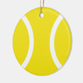 Geel Ornament uit de tennisbal voor kerst of deco (Links)