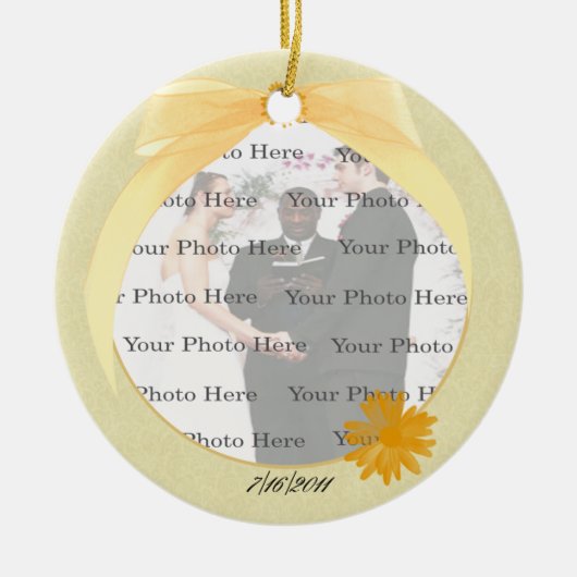 Geel Ornament voor ronde foto's (Voorkant)
