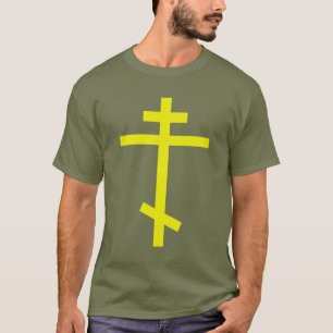 Geel Orthodox Kruis. Olive Drab T-shirt